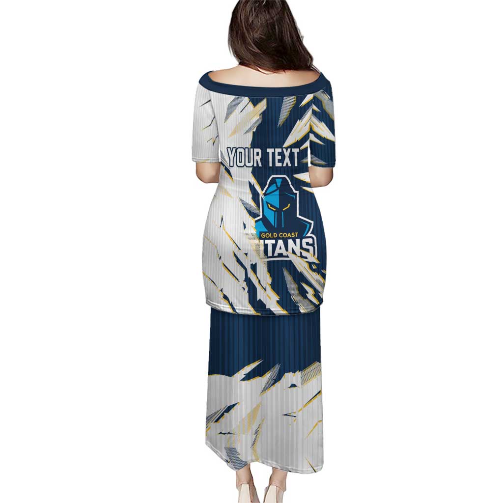 Personalized Gold Coast Titans Puletasi Dynamic Lightning Mascot Rugby Australia