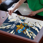 Personalized Gold Coast Titans Puzzle Dynamic Lightning Mascot Rugby Australia