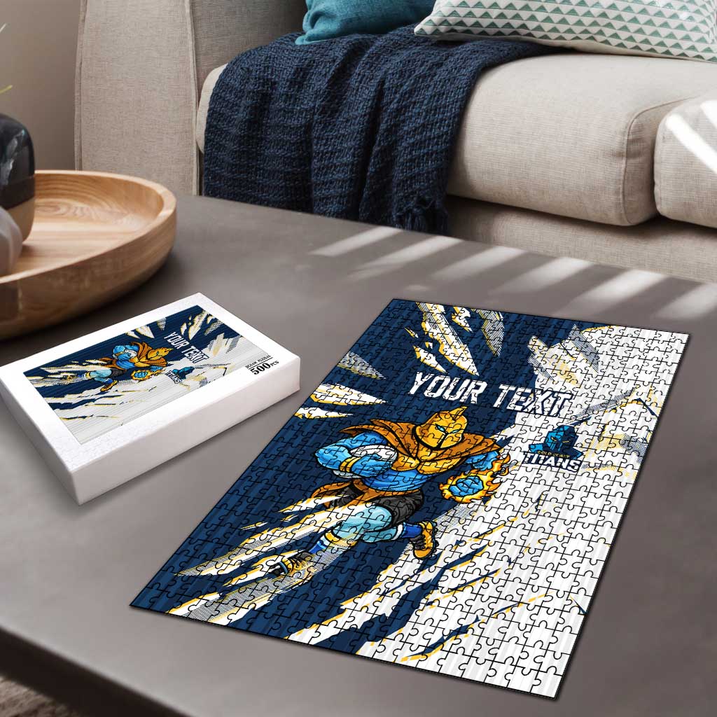 Personalized Gold Coast Titans Puzzle Dynamic Lightning Mascot Rugby Australia