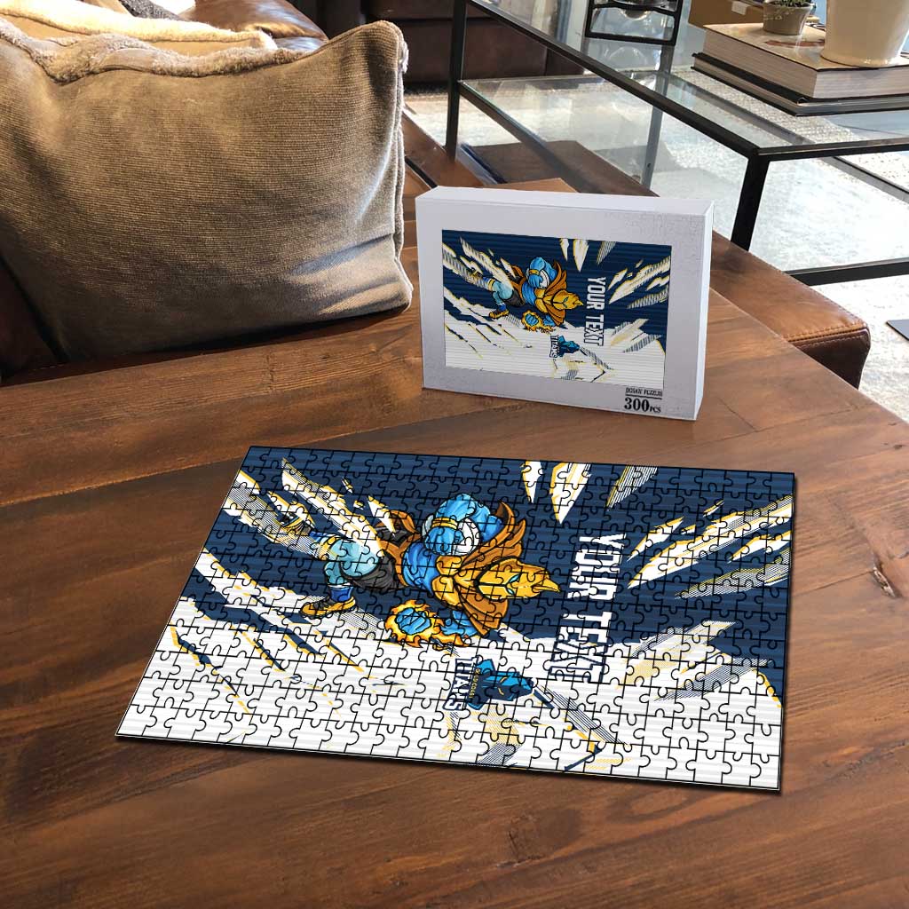 Personalized Gold Coast Titans Puzzle Dynamic Lightning Mascot Rugby Australia
