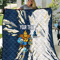 Personalized Gold Coast Titans Quilt Dynamic Lightning Mascot Rugby Australia