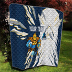 Personalized Gold Coast Titans Quilt Dynamic Lightning Mascot Rugby Australia