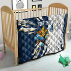 Personalized Gold Coast Titans Quilt Dynamic Lightning Mascot Rugby Australia