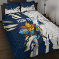 Personalized Gold Coast Titans Quilt Bed Set Dynamic Lightning Mascot Rugby Australia