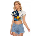 Personalized Gold Coast Titans Raglan Cropped T Shirt Dynamic Lightning Mascot Rugby Australia