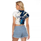 Personalized Gold Coast Titans Raglan Cropped T Shirt Dynamic Lightning Mascot Rugby Australia