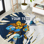 Personalized Gold Coast Titans Round Carpet Dynamic Lightning Mascot Rugby Australia