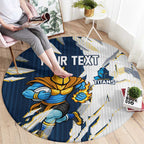 Personalized Gold Coast Titans Round Carpet Dynamic Lightning Mascot Rugby Australia