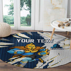 Personalized Gold Coast Titans Round Carpet Dynamic Lightning Mascot Rugby Australia