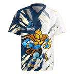 Personalized Gold Coast Titans Rugby Jersey Dynamic Lightning Mascot Rugby Australia