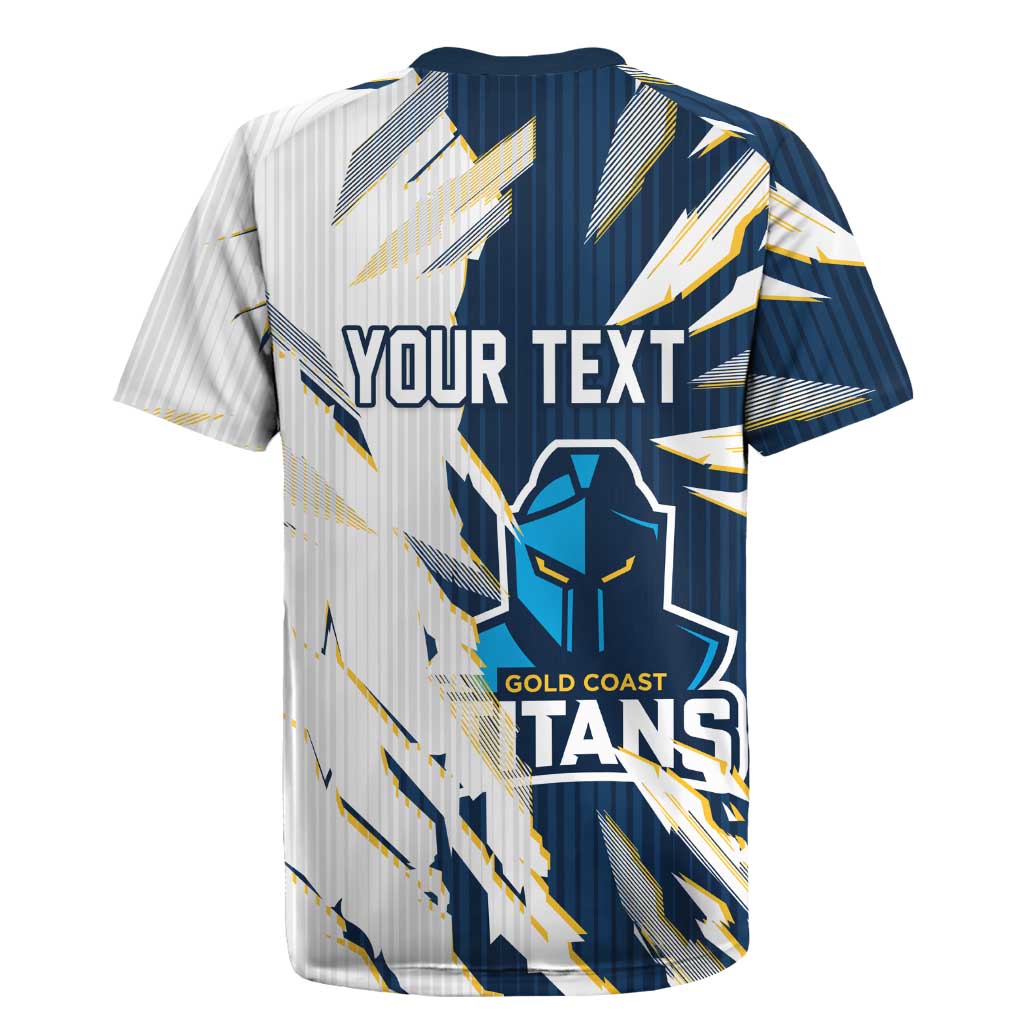 Personalized Gold Coast Titans Rugby Jersey Dynamic Lightning Mascot Rugby Australia