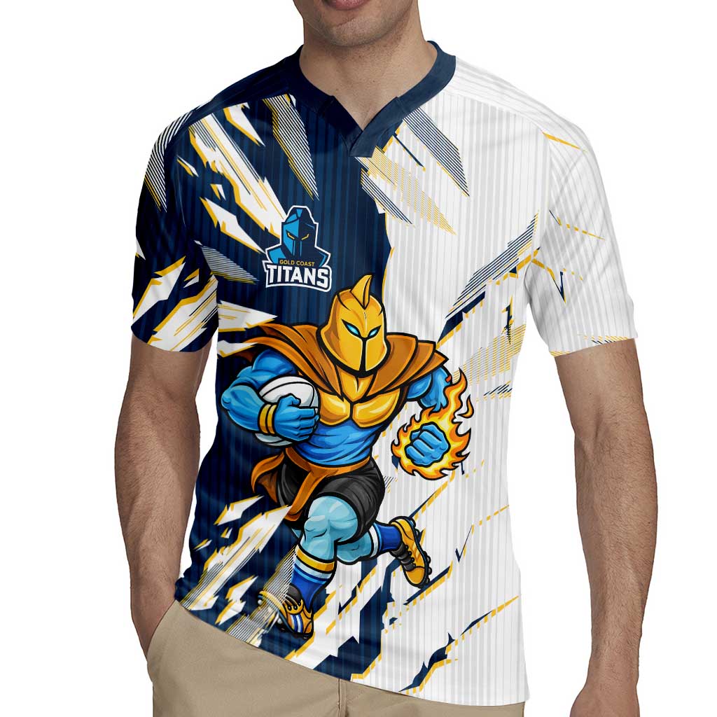Personalized Gold Coast Titans Rugby Jersey Dynamic Lightning Mascot Rugby Australia