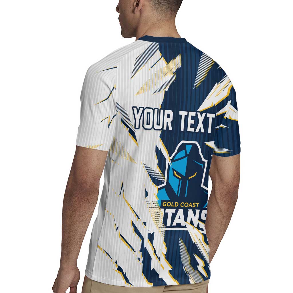 Personalized Gold Coast Titans Rugby Jersey Dynamic Lightning Mascot Rugby Australia