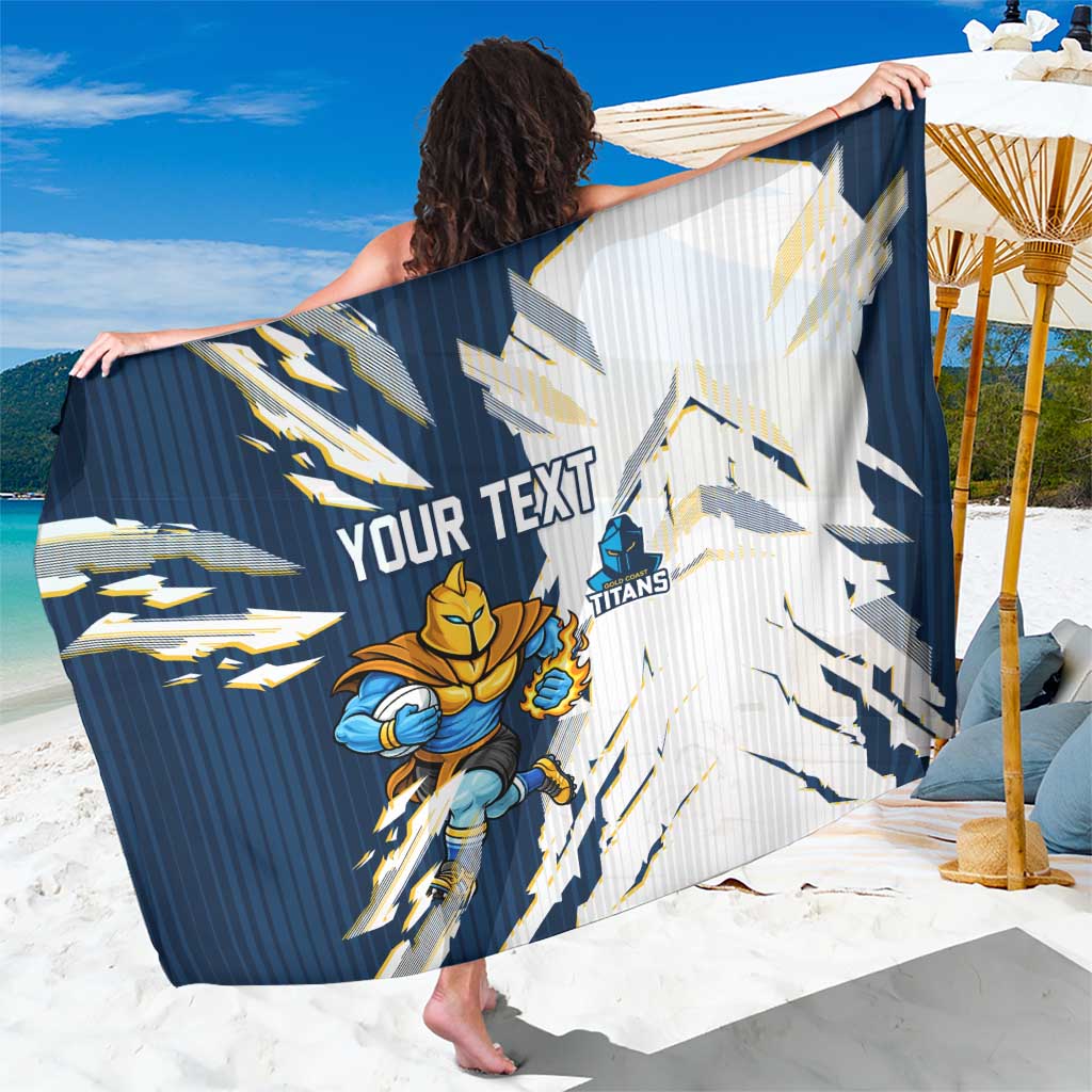 Personalized Gold Coast Titans Sarong Dynamic Lightning Mascot Rugby Australia