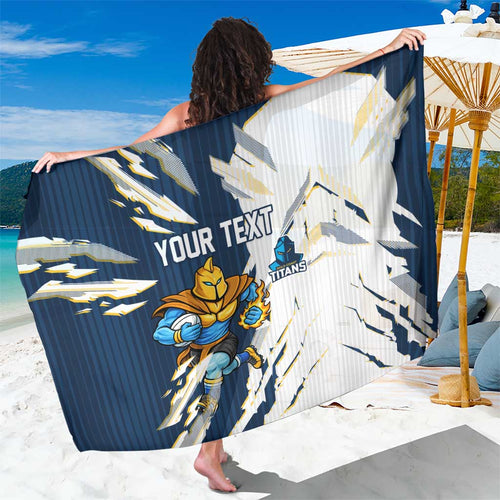 Personalized Gold Coast Titans Sarong Dynamic Lightning Mascot Rugby Australia