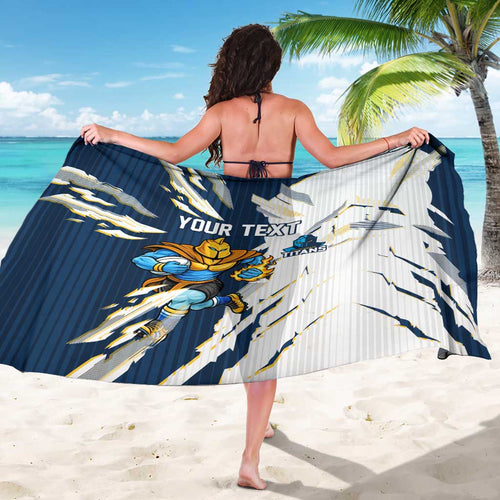 Personalized Gold Coast Titans Sarong Dynamic Lightning Mascot Rugby Australia