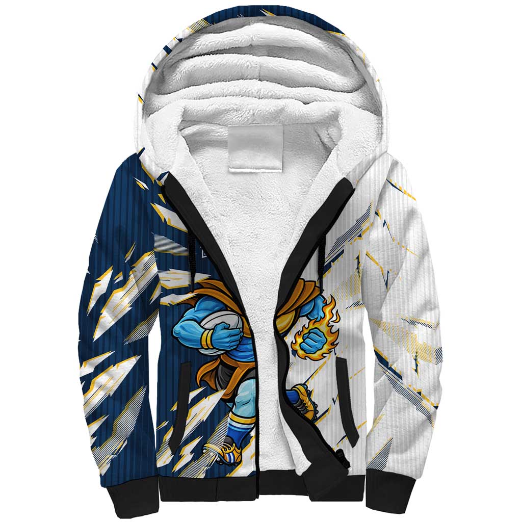 Personalized Gold Coast Titans Sherpa Hoodie Dynamic Lightning Mascot Rugby Australia