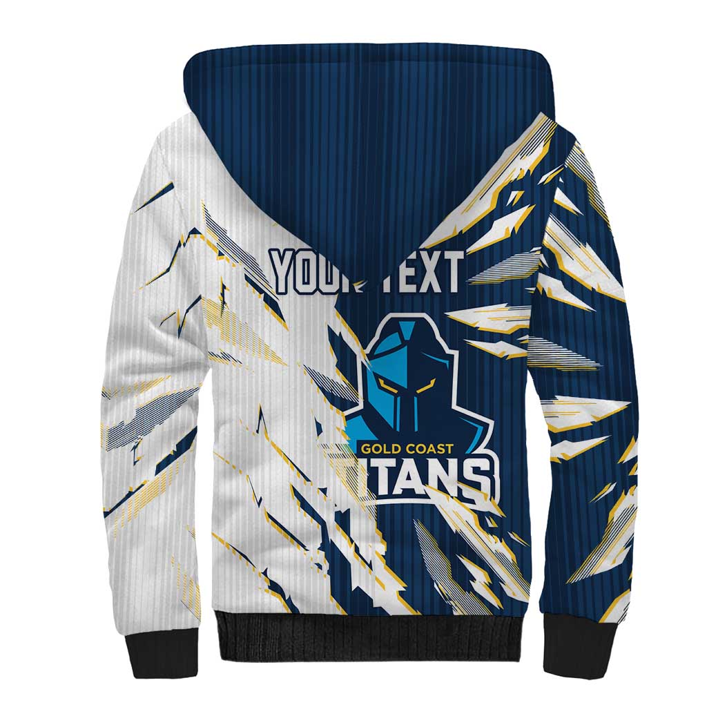 Personalized Gold Coast Titans Sherpa Hoodie Dynamic Lightning Mascot Rugby Australia