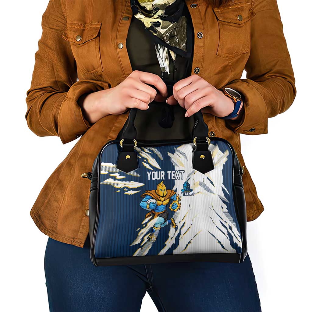Personalized Gold Coast Titans Shoulder Handbag Dynamic Lightning Mascot Rugby Australia