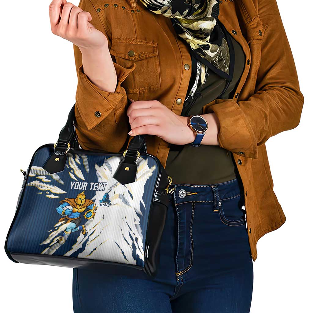 Personalized Gold Coast Titans Shoulder Handbag Dynamic Lightning Mascot Rugby Australia