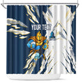 Personalized Gold Coast Titans Shower Curtain Dynamic Lightning Mascot Rugby Australia