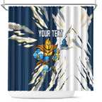 Personalized Gold Coast Titans Shower Curtain Dynamic Lightning Mascot Rugby Australia
