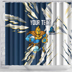 Personalized Gold Coast Titans Shower Curtain Dynamic Lightning Mascot Rugby Australia