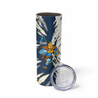Personalized Gold Coast Titans Skinny Tumbler Dynamic Lightning Mascot Rugby Australia