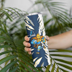 Personalized Gold Coast Titans Skinny Tumbler Dynamic Lightning Mascot Rugby Australia