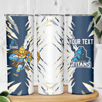 Personalized Gold Coast Titans Skinny Tumbler Dynamic Lightning Mascot Rugby Australia