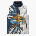 Personalized Gold Coast Titans Sleeveless Puffer Jacket Dynamic Lightning Mascot Rugby Australia