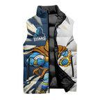 Personalized Gold Coast Titans Sleeveless Puffer Jacket Dynamic Lightning Mascot Rugby Australia