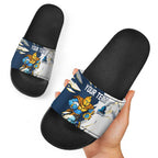 Personalized Gold Coast Titans Slide Sandals Dynamic Lightning Mascot Rugby Australia