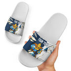 Personalized Gold Coast Titans Slide Sandals Dynamic Lightning Mascot Rugby Australia