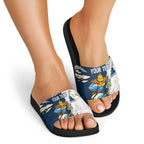 Personalized Gold Coast Titans Slide Sandals Dynamic Lightning Mascot Rugby Australia