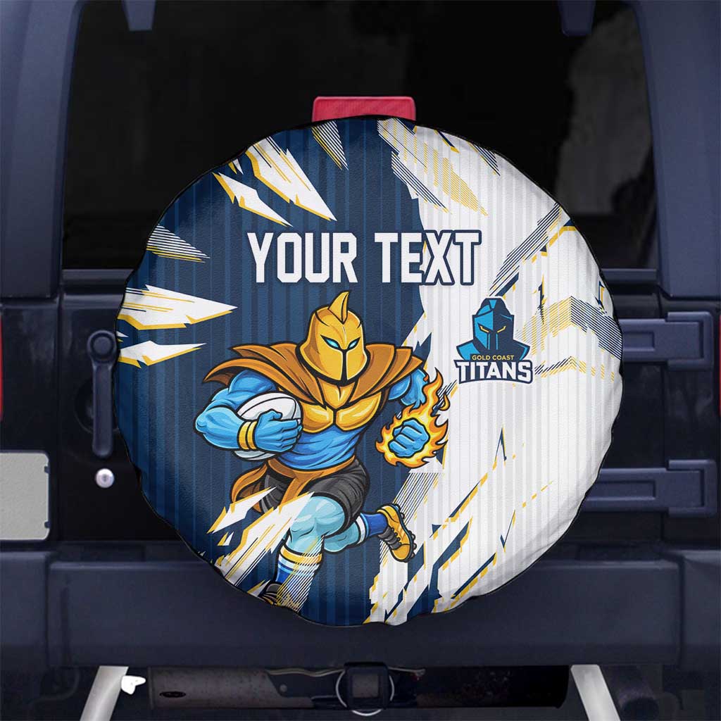 Personalized Gold Coast Titans Spare Tire Cover Dynamic Lightning Mascot Rugby Australia