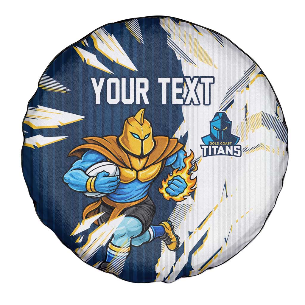 Personalized Gold Coast Titans Spare Tire Cover Dynamic Lightning Mascot Rugby Australia