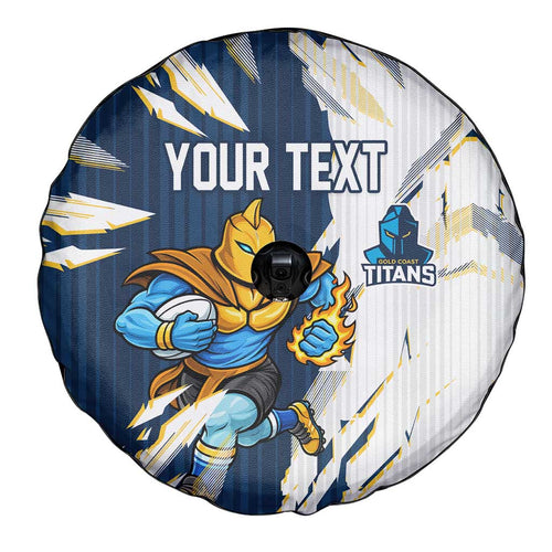 Personalized Gold Coast Titans Spare Tire Cover Dynamic Lightning Mascot Rugby Australia