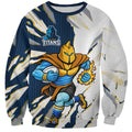 Personalized Gold Coast Titans Sweatshirt Dynamic Lightning Mascot Rugby Australia