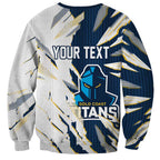 Personalized Gold Coast Titans Sweatshirt Dynamic Lightning Mascot Rugby Australia