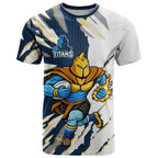 Personalized Gold Coast Titans T Shirt Dynamic Lightning Mascot Rugby Australia