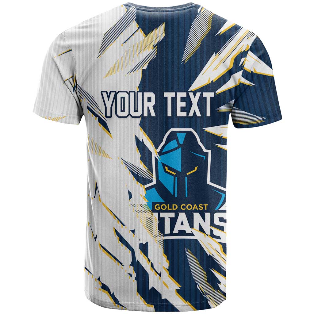 Personalized Gold Coast Titans T Shirt Dynamic Lightning Mascot Rugby Australia