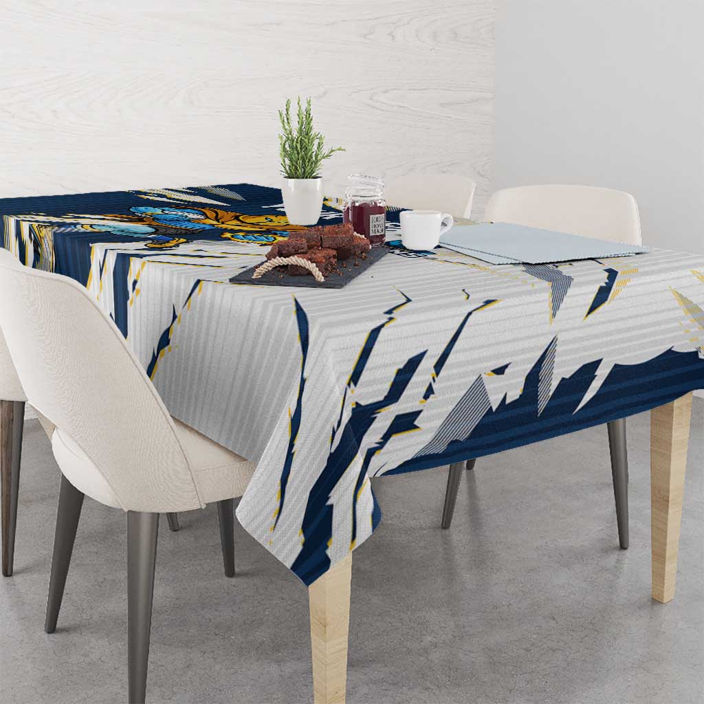 Personalized Gold Coast Titans Tablecloth Dynamic Lightning Mascot Rugby Australia