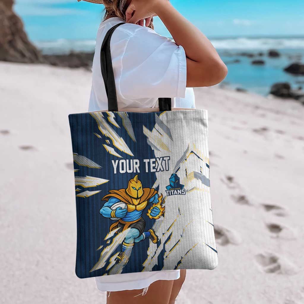 Personalized Gold Coast Titans Tote Bag Dynamic Lightning Mascot Rugby Australia