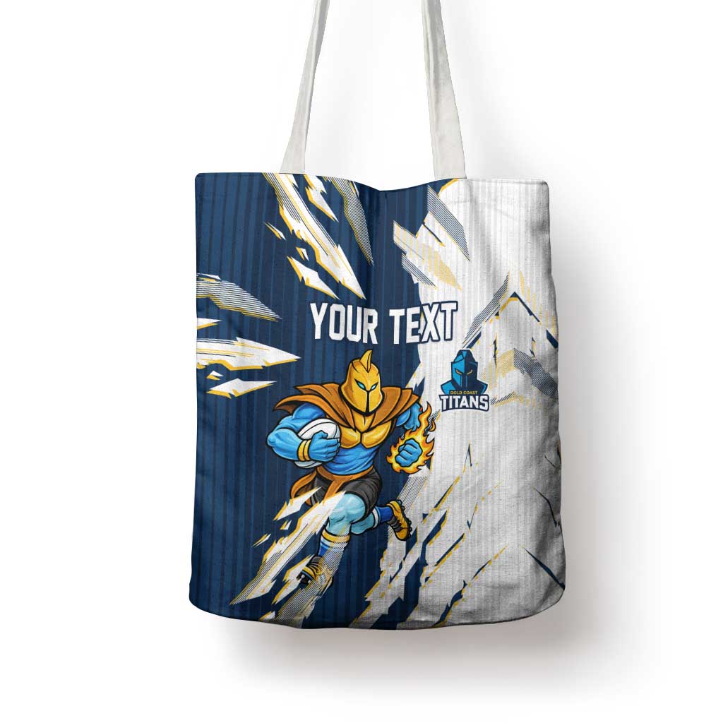 Personalized Gold Coast Titans Tote Bag Dynamic Lightning Mascot Rugby Australia