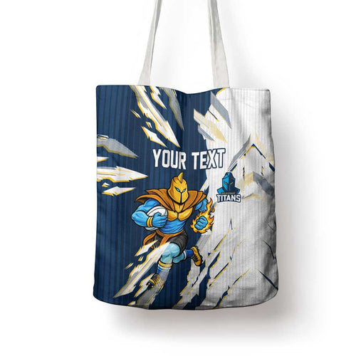 Personalized Gold Coast Titans Tote Bag Dynamic Lightning Mascot Rugby Australia