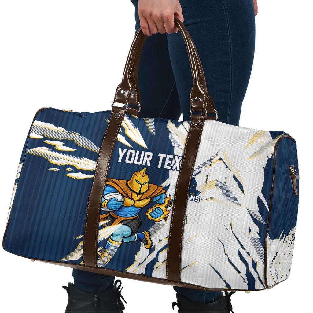Personalized Gold Coast Titans Travel Bag Dynamic Lightning Mascot Rugby Australia