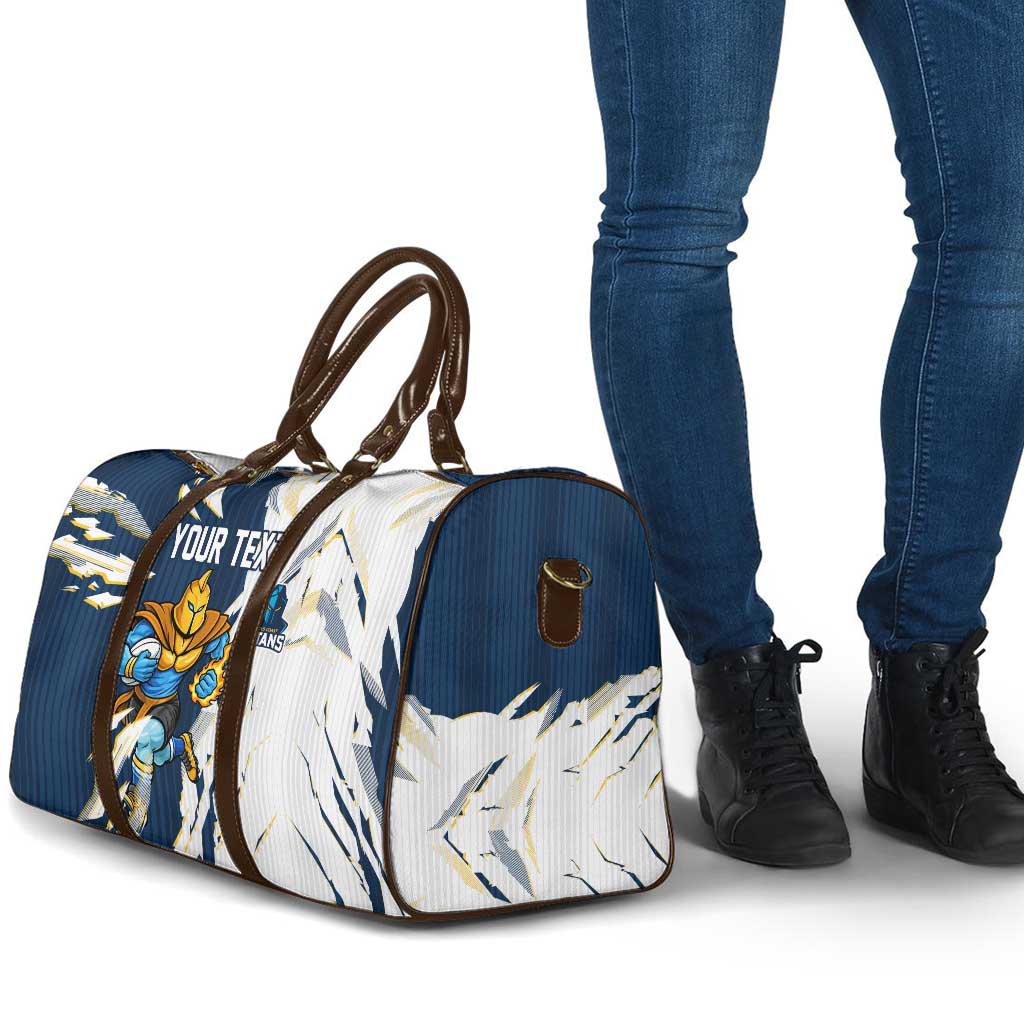 Personalized Gold Coast Titans Travel Bag Dynamic Lightning Mascot Rugby Australia