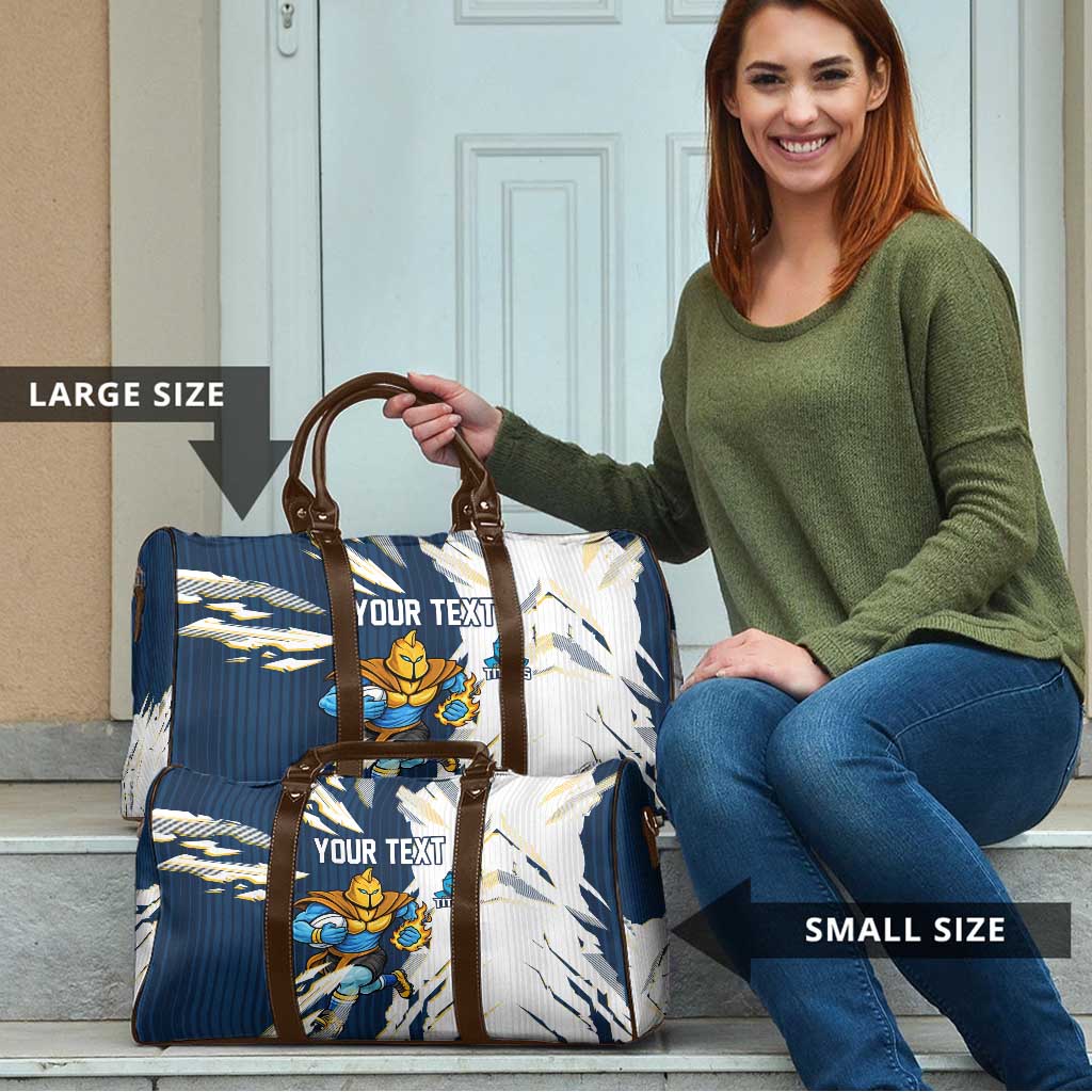 Personalized Gold Coast Titans Travel Bag Dynamic Lightning Mascot Rugby Australia