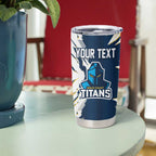 Personalized Gold Coast Titans Tumbler Cup Dynamic Lightning Mascot Rugby Australia